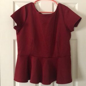 Red wine peplum top.